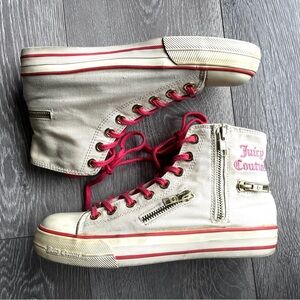 Juicy Couture Y2K High-Tops – Pink Laces & Gold Zippers – Early 2000s - Size 7
